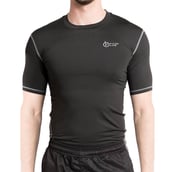 1 - Fitup Life Gym Wear Men Compression Half Sleeve,  Black  XXL 