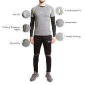 1 - Fitup Life Solid Men Round Neck Reversible T Shirt,  Grey  Medium 