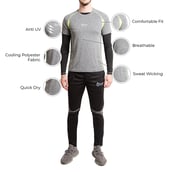 3 - Fitup Life Solid Men Round Neck Reversible T Shirt,  Grey  XL 