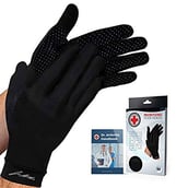 2 - Dr. Arthritis Copper Infused Gloves,  Black with Hand Book (Pair)  Small 