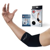 2 - Dr. Arthritis Elbow Compression Sleeve,  Black with Hand Book  Large 