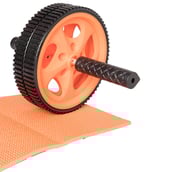 1 - Fitup Life Double Wheel Ab Roller with Mat,  Orange  300 g 