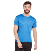1 - Masch Mens Regular Fit Polyester Active T Shirt (MSTS1017 HSCS SPIB),  India Blue  Medium 