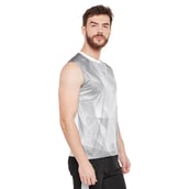 3 - Masch Mens Regular Fit Polyester Active T Shirt (MSTS1017 SLP GTS),  Grey and White  XL 