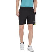 3 - Masch Mens Regular Fit Polyester Shorts (MSSH 0618 CS NEONHP BG),  Large  Black 