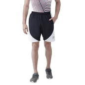 4 - Masch Mens Regular Fit Polyester Shorts (MSSH 0619 CS SFDCRV NBW), XXL Navy Blue and White