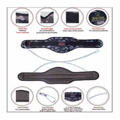 3 - Xtrim 8 Inch Dipping Belt Heavy Duty 32 Inch Steel Chain Extra Padded Durable Design,  Multi Color  Adjustable 