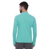 2 - Campus Sutra Striped Men Mandarin Collar T Shirt,  Green  XL 