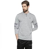 1 - Campus Sutra Self Design Men Polo Neck T Shirt,  Grey  Medium 