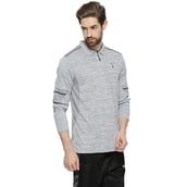 3 - Campus Sutra Self Design Men Polo Neck T Shirt,  Grey  XL 