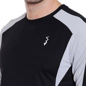 4 - Campus Sutra Color Block Men Round or Crew T Shirt, Black & Grey XL