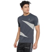 3 - Campus Sutra Solid Men Round or Crew Half Sleeve T Shirt, Blac & Grey Large