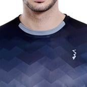 2 - Campus Sutra Printed Men Round or Crew T Shirt,  Blue  Small 