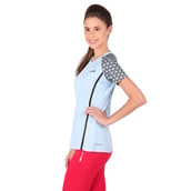 3 - Vector X Printed Women's Round Neck T Shirt (VTDF 005), Aqua Small