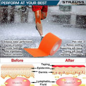 2 - Strauss Kinesiology Sports Tape, Orange 5 m