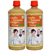 1 - SKSB GLG4 Garlic Lemon Ginger Syrup without Honey Pack of 2,  525 ml 