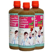 1 - SKSB GLG7 + Rose Garlic Lemon Ginger Rose Coriander Honey Syrup Pack of 3, 525 ml