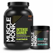 1 - Muscle Monk Intense Mass Gainer with BCAA 2:1:1 (Watermelon, 300g, 30 Servings), 2.2 lb Royal Chocolate