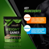 6 - MuscleXP Weight Gainer with Digestive Enzymes,  2.2 lb  Double Chocolate+Shaker 