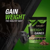 5 - MuscleXP Weight Gainer with Digestive Enzymes,  2.2 lb  Double Chocolate Pack of 2 