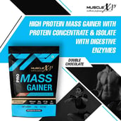 6 - MuscleXP Pro Mass Gainer with Whey Protein, 2.2 lb Double Chocolate+Shaker