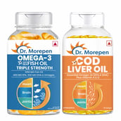 1 - Dr. Morepen Omega-3 Fish Oil 60 Softgels & Cod Liver Oil 100 Softgels Combo, 2 Piece(s)/Pack