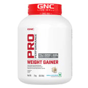 2 - GNC Pro Performance Weight Gainer & White Plastic Shaker 750ml Combo, 6.6 lb Vanilla Ice Cream