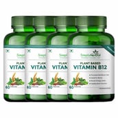 1 - Simply Herbal Plant Based Vitamin B12, 60 capsules Unflavoured (Pack of 4)