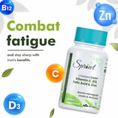 3 - Sprowt Chelated Iron + Vitamin C B12 Folic Acid & Zinc, 100 tablet(s)