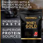 6 - Nakpro Whey Gold Protein Concentrate, 1.1 lb Strawberry