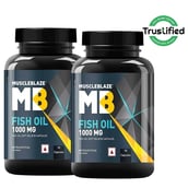 1 - MuscleBlaze Omega 3 Fish Oil (1000 mg) with 180mg EPA and 120mg DHA (Pack of 2), 90 caplets