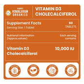 5 - Vlado's Himalayan Organics Vitamin D3 10000 IU Cholecalciferol, 60 tablet(s) Orange