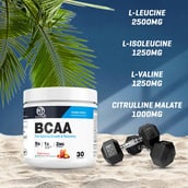 8 - Muscle Trail BCAA,  0.49 lb  30 Servings  Peach Mango 
