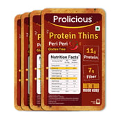 1 - Prolicious Protein Thins Snack Chips, Peri Peri (Pack of 4) 50 g