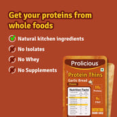 2 - Prolicious Protein Thins Snack Chips, Garlic Bread (Pack of 7) 50 g