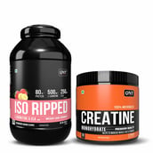 QNT ISO Ripped & Creatine Monohydrate Unflavoured 0.198 lb Combo,  4.4 lb  Strawberry Banana 