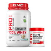 1 - GNC Pro Performance 100% Whey 2 lb & Creatine Monohydrate 0.22 lb Combo, 2 Piece(s)/Pack Vanilla Cream & Unflavoured