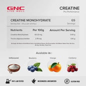 GNC Pro Performance Power Protein 4 lb Double Rich Chocolate & Pure Micronized Creatine Monohydrate Orange 0.55 lb