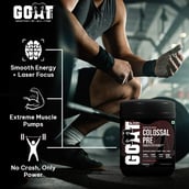 5 - G.O.A.T Fit Colossal Pre Workout 0.39 lb & Creatine Monohydrate 0.22 lb Combo with Free Shaker,  3 Piece(s)/Pack  Spicy Guava & Unflavoured 