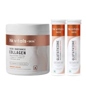 HealthKart HK Vitals Skin Radiance Collagen, 200 g and Glutathione Effervescent, 30 tablets Orange Combo