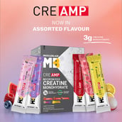 9 - MuscleBlaze Creatine Monohydrate CreAMP,  Assorted Pack of 15 (3x5 Flavours)  0.13 lb