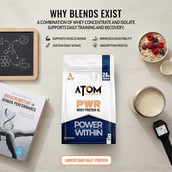 12 - AS-IT-IS Nutrition ATOM PWR Whey Protein XL, 2.2 lb Kesar Kulfi