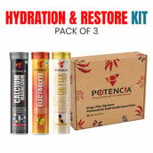 4 - Potencia Hydration & Restore Kit,  3 Piece(s)/Pack  Electrolyte(Toffee Mango),Calcium & Magnesium(Strawberry Rose),Detox Liver & Lungs(Pina Colada) 
