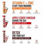 3 - Potencia Longevity Trio Kit, 45 tablets Vitamin C(Orange)+Apple Cider Vinegar(Apple Burst)+Detox Liver & Lungs(Wild Grape)