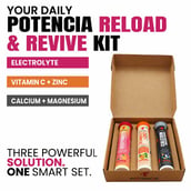 1 - Potencia Reload & Revive Kit, 45 tablet(s) Electrolyte(Rose Lemonade)+ Vitamin C & Zinc(Orange)+ Calcium & Magnesium(Toffee Apple)