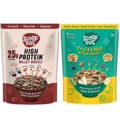 1 - Scoopeat Millet Muesli Combo,  2 Piece(s)/Pack  Fruit & Nut Muesli 400g & 25g High Protein Muesli- 400g 