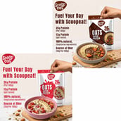 4 - Scoopeat 26g Super Protein Oats Combo, 2 Piece(s)/Pack Chocolate & Strawberry - 400g Each