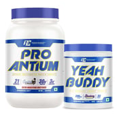 Ronnie Coleman Pro-Antium Whey Protein 2 lb Cookies and Cream & Yeah Buddy Pre-Workout Powder 0.59 lb Strawberry Lemonade Combo