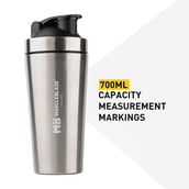 7 - MuscleBlaze Stainless Steel Gym Shaker, Silver 700 ml
