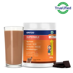 Supermilk Gritzo Growth+ for Girl 7 to 9 years,  200 g  Double Chocolate 